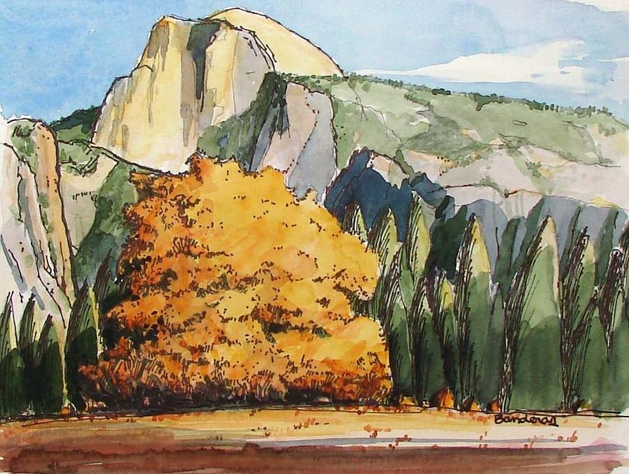 Meadow At Half Dome Painting by Terry Banderas