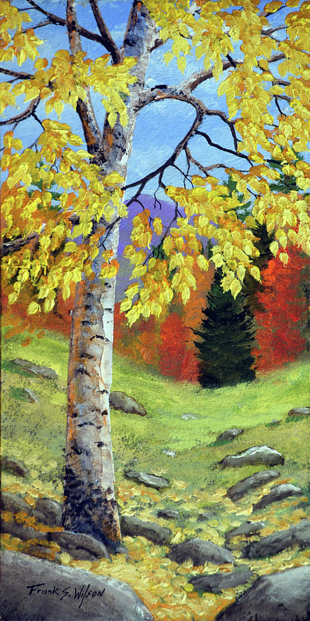Meadow Birch In Autumn Painting by Frank Wilson