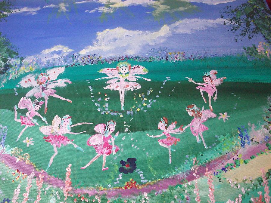 Meadow Fairies Painting by Judith Desrosiers