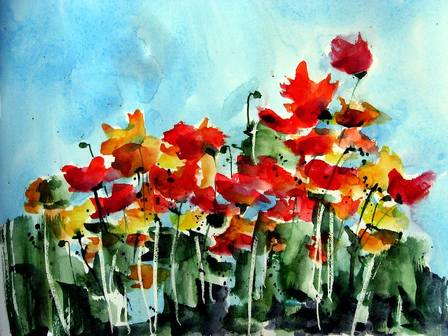 Meadow Flowers Painting by Anne Duke