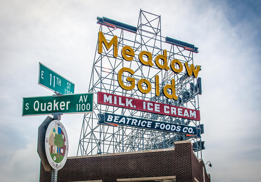 Meadow Gold Sign 11th and Quaker Photograph by Bert Peake