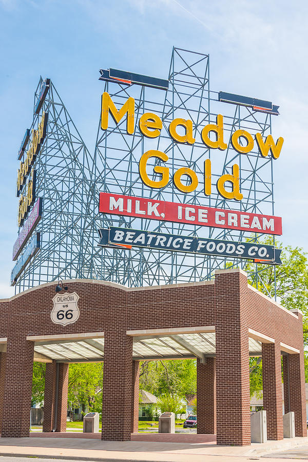Meadow Gold Sign Route 66 Photograph by Bert Peake