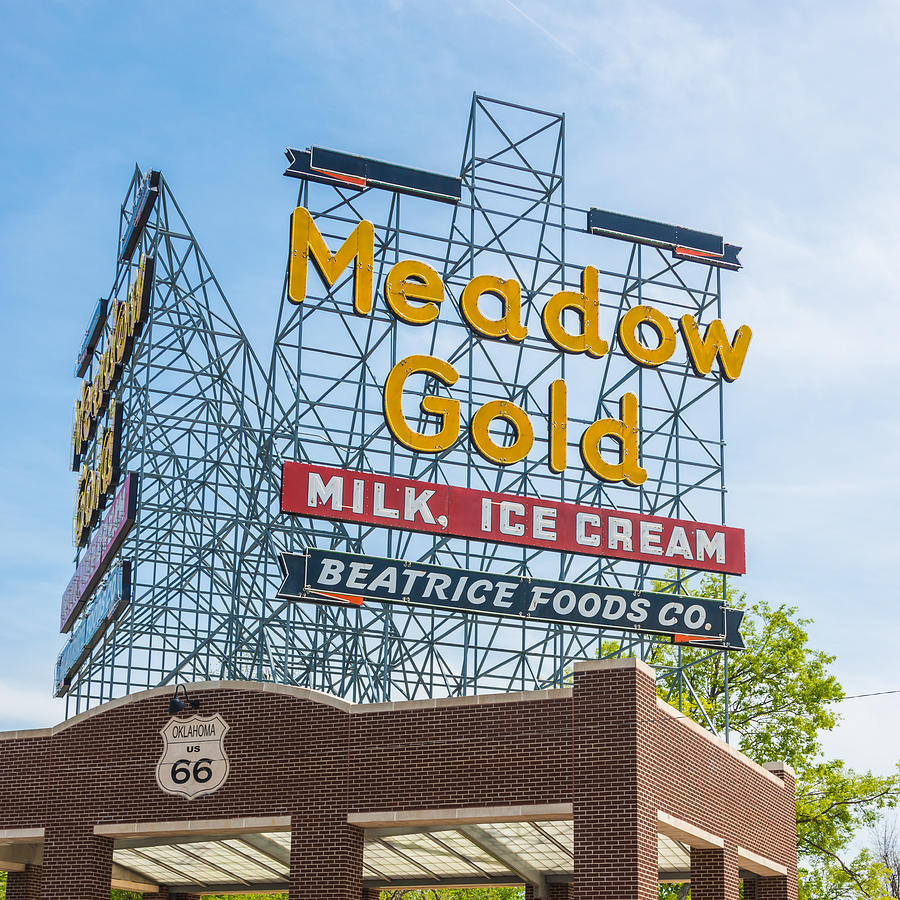 Meadow Gold Sign - Square Photograph by Bert Peake