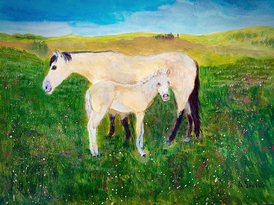 Meadow grazing Painting by Anne Sands