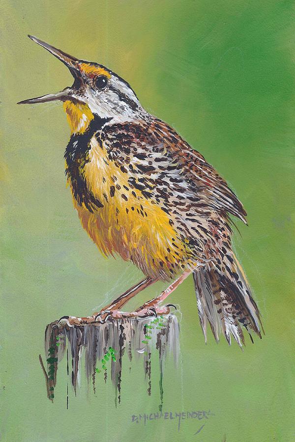 Meadow Lark Painting by D Michael Meinders | Fine Art America