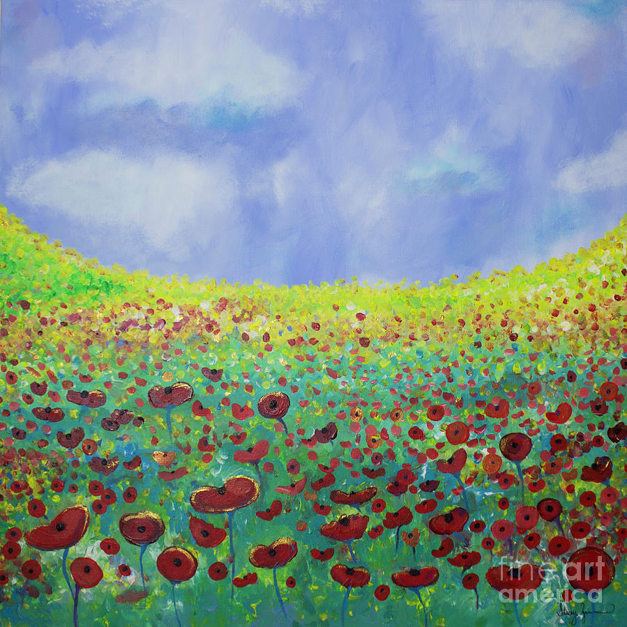 Meadow of Poppies  Painting by Stacey Zimmerman