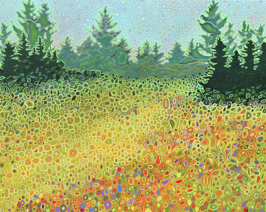 Tree Painting - Meadow Pines by Karen Williams-Brusubardis