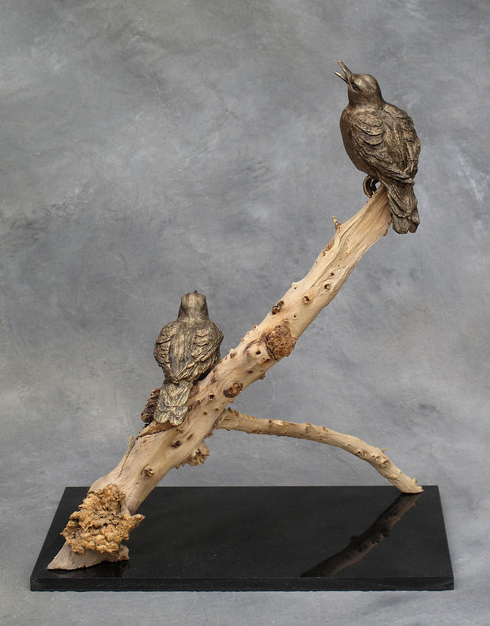 Meadowlarks Sculpture by Karen Peterson