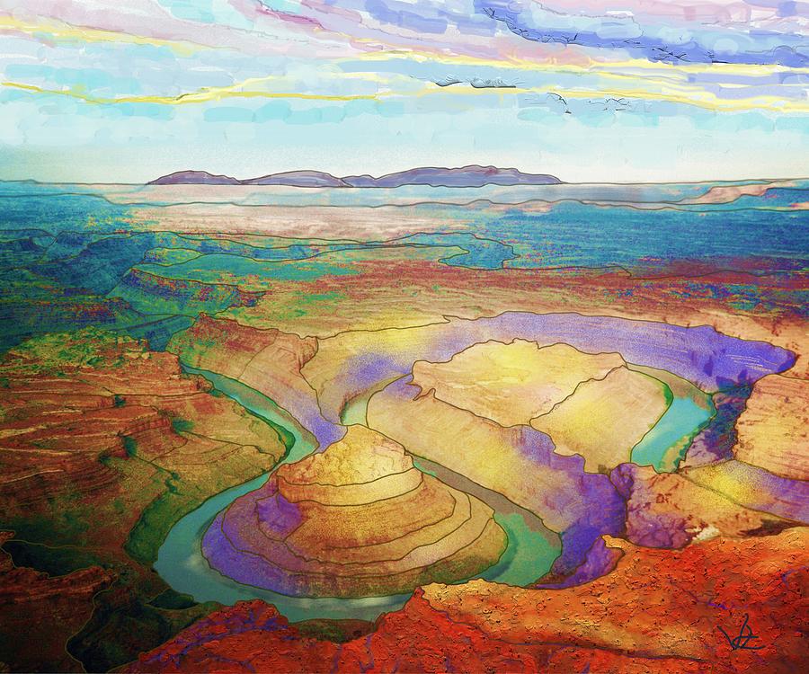 Meander Canyon Painting by Victor Shelley
