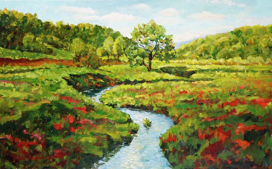 Meandering Creek Painting by Ingrid Dohm