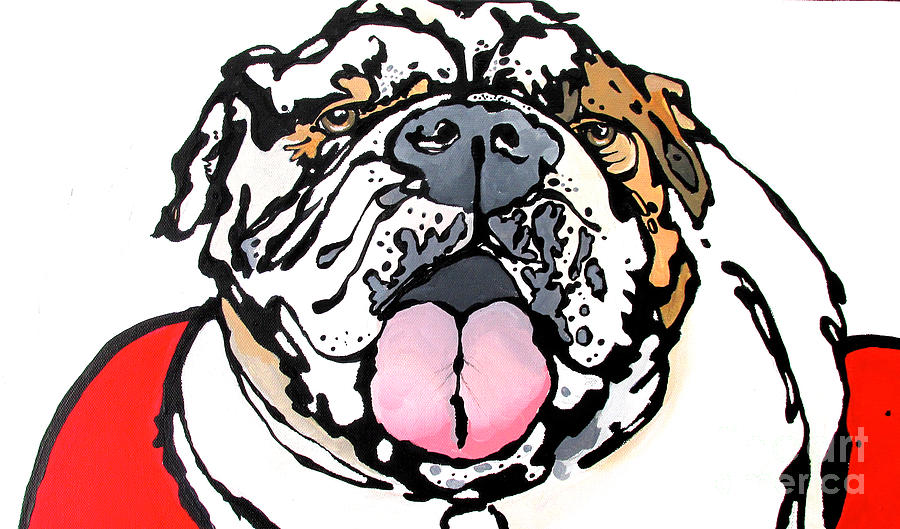Meatball the Bull Dog Painting by Nicole Gaitan