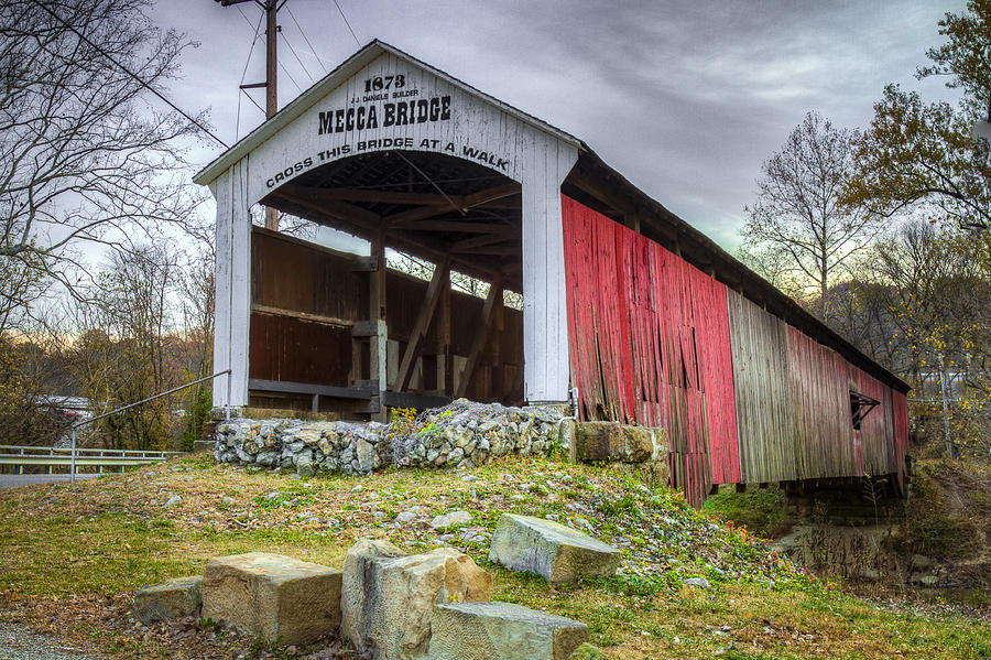 Mecca covered bridge Photograph by Jack R Perry