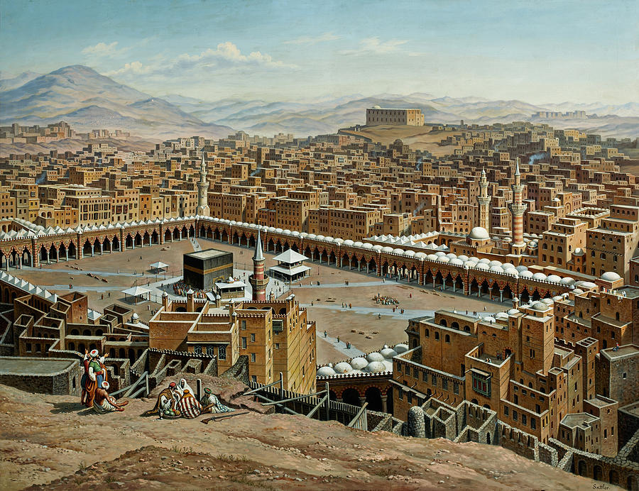 Landscape Painting - Mecca by Hubert Sattler
