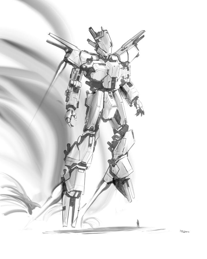 Unfinished mech sketch | OpenGameArt.org