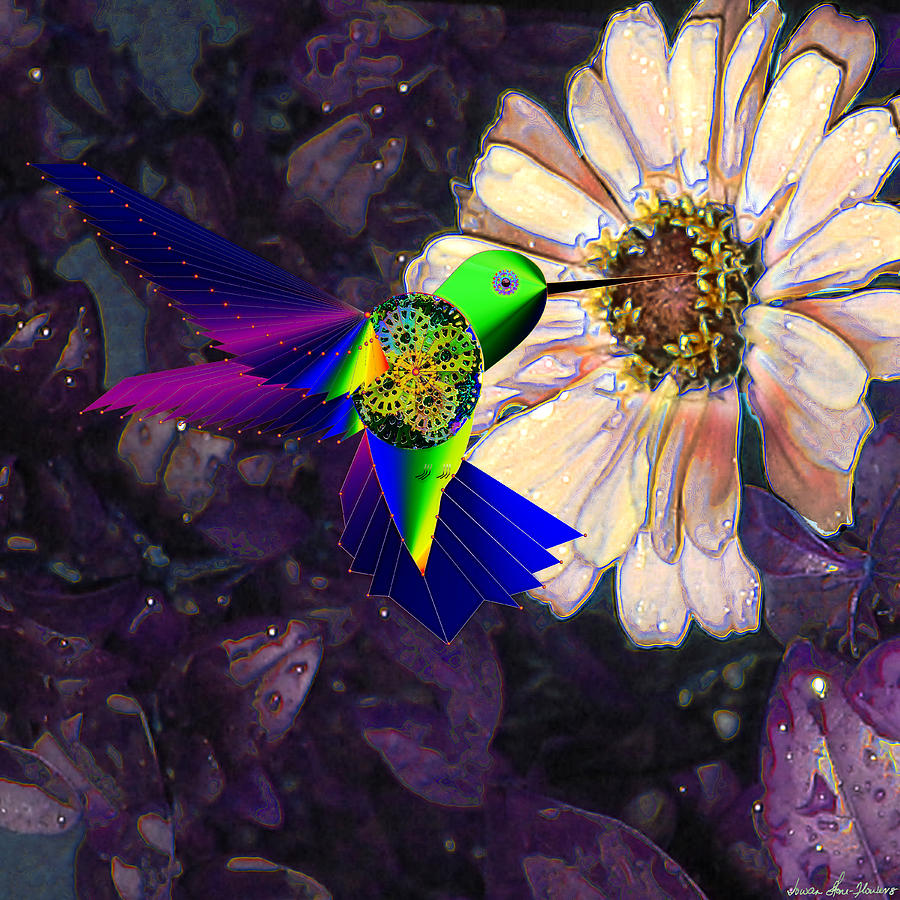 Hummingbird Digital Art - Mecha Whirlygig by Iowan Stone-Flowers