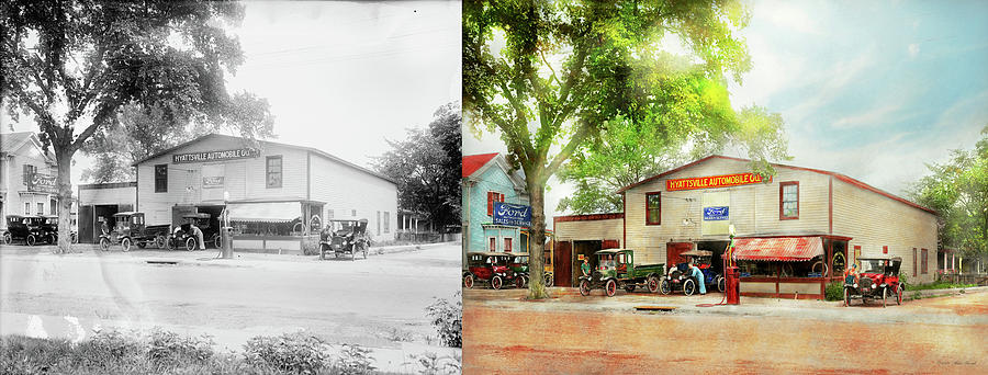 Mechanic - All cars finely tuned 1920 - Side by Side Photograph by Mike Savad