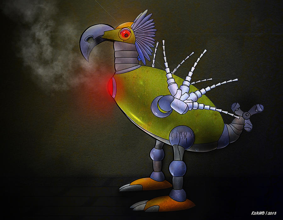 Science Fiction Digital Art - Mechanical Bird by Ken Morris