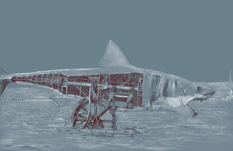 Jaws Digital Art - Mechanical Bruce by Kurt Ramschissel