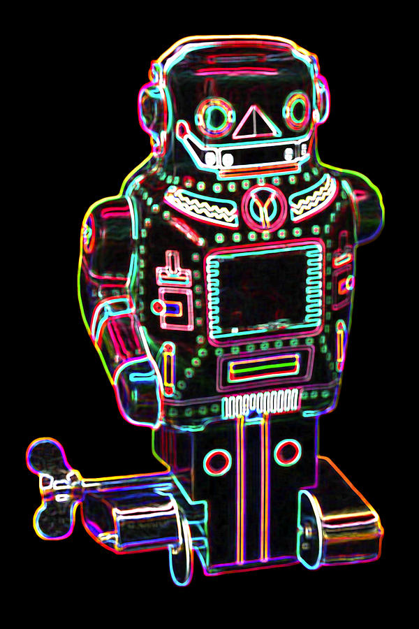 Mechanical mighty sparking robot Digital Art by DB Artist