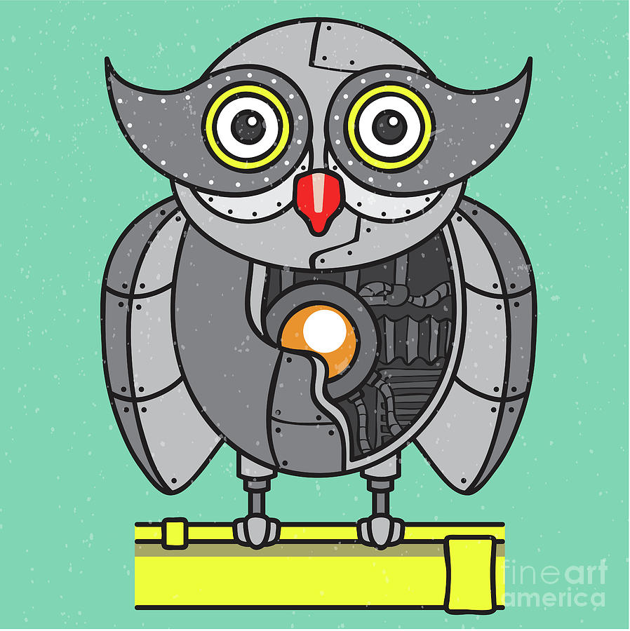 Owl Digital Art - Mechanical owl artwork by Jorgo Photography