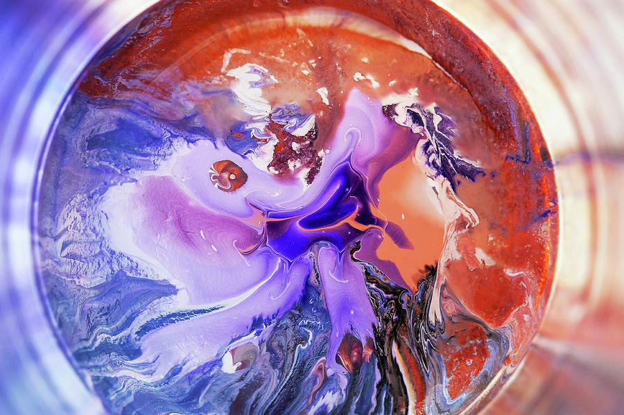 Medallion. Fluid Paint Abstract Photograph by Jenny Rainbow