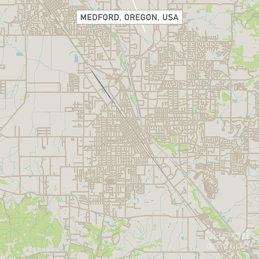 Map Of Medford Oregon Medford Oregon Us City Street Map Digital Art By Frank Ramspott