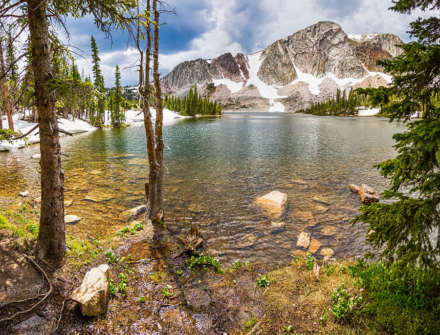 Medicine Bow Snowy Mountain Range Lake View Photograph by James BO Insogna
