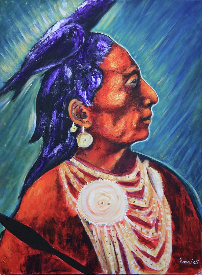 Medicine Crow after E.S. Curtis Painting by Art Enrico