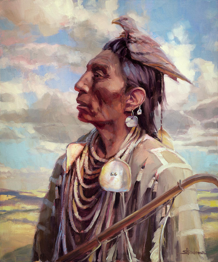 Native American Painting - Medicine Crow by Steve Henderson