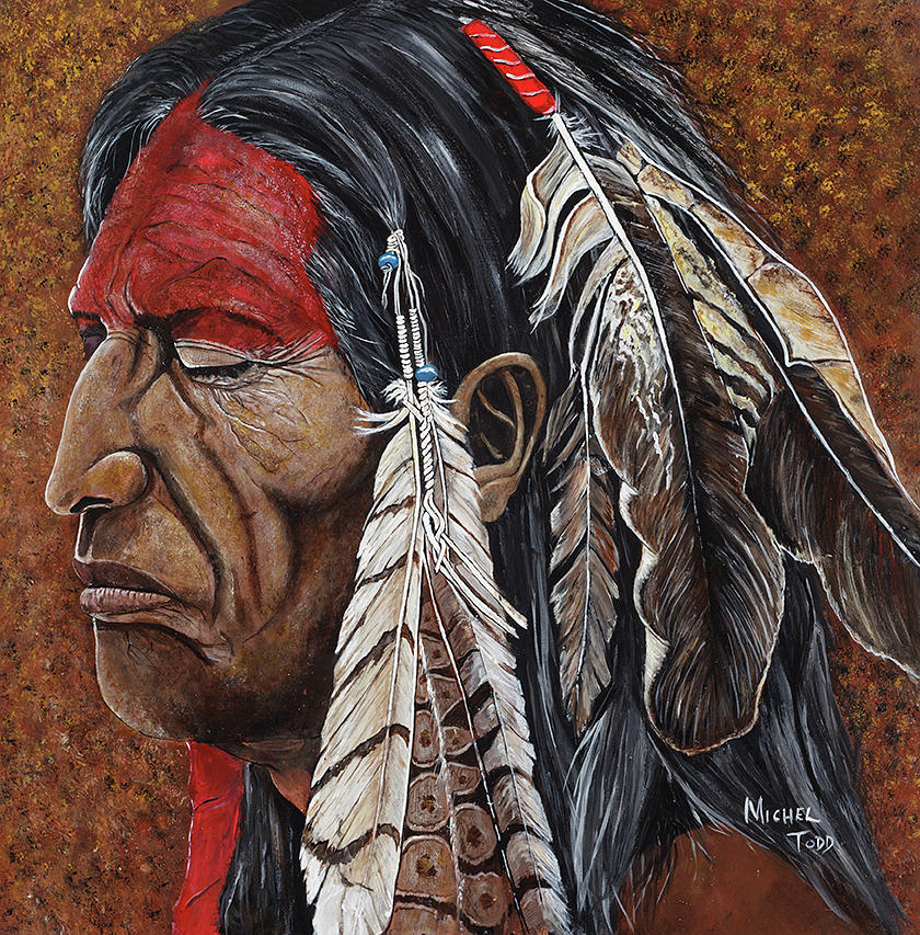 Native American Indian Painting - Medicine Man by Michael Todd