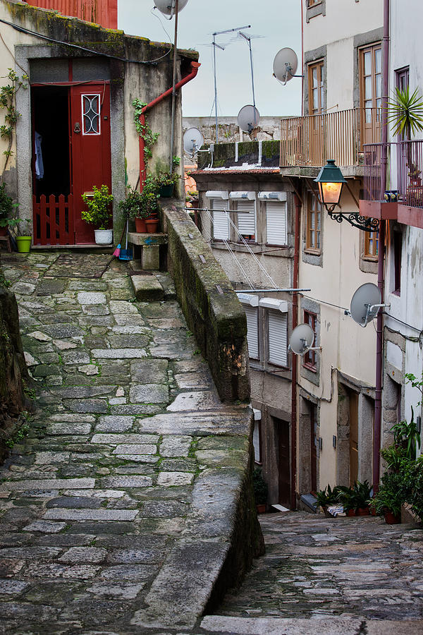 Architecture Photograph - Medieval Alley in Ribeira Old Town of Porto by Artur Bogacki