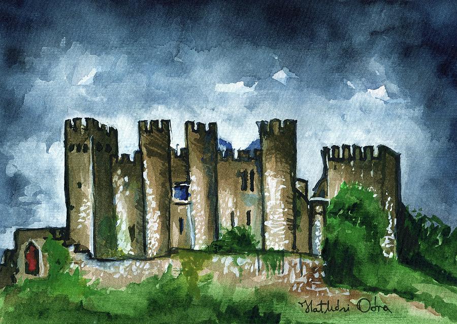 Medieval Castle Before Storm Painting by Dora Hathazi Mendes