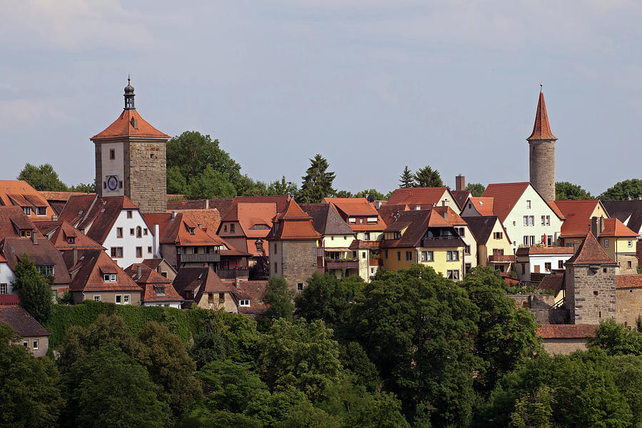 Medieval City Rothenburg ob der Tauber from Castle Gardens Photograph by Aivar Mikko