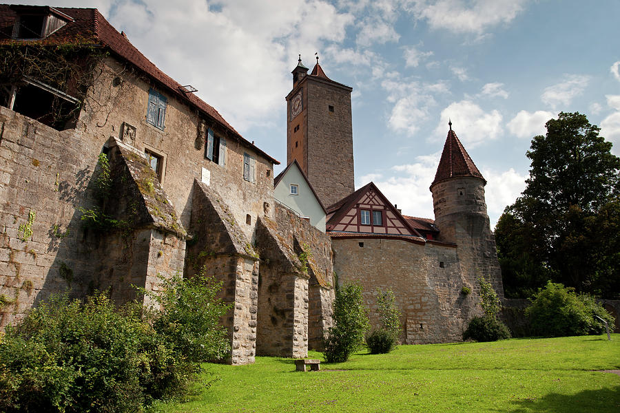 Medieval City Wall In Rothenburg Ob Der Tauber Photograph