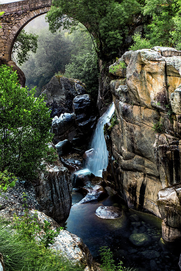 Bridge Photograph - Medieval Devils Bridge - Geres by Chantelle Flores