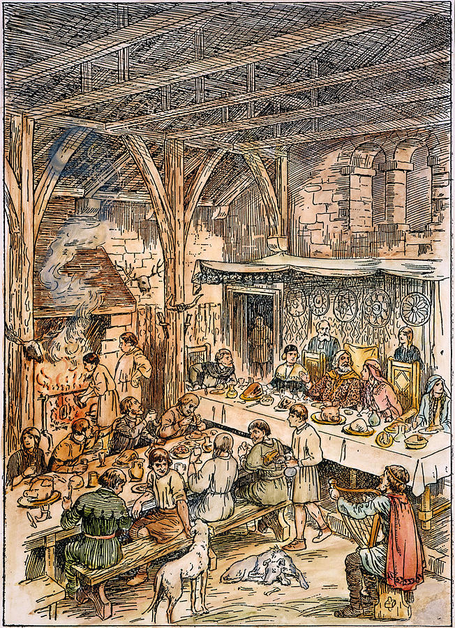 Medieval Dining Hall Photograph by Granger