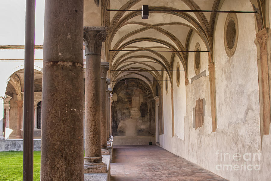 Medieval hallway of Italian cloister Photograph by Patricia Hofmeester