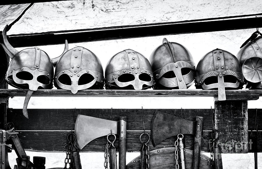 Knight Photograph - Medieval Helmets by Tim Gainey