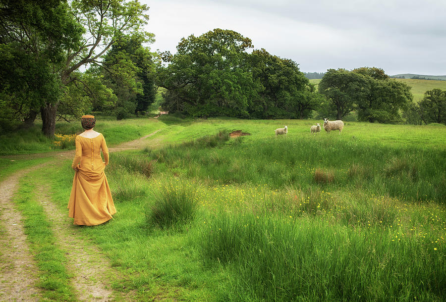 Medieval Lady with Sheep Photograph by Jean Gill