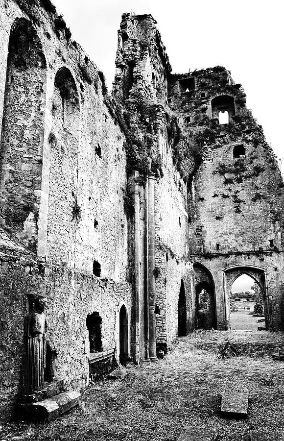 Medieval Ruins of Athassel Priory County Tipperary Ireland Black and White Photograph by Shawn OBrien