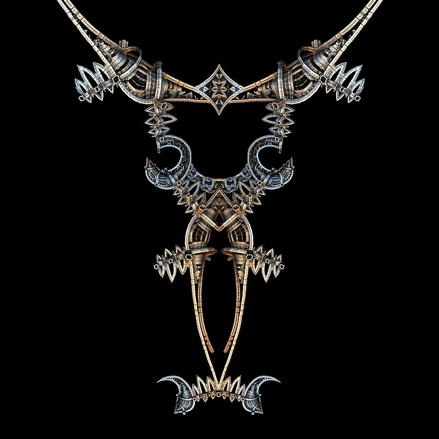 Medieval Steampunk Necklace Digital Art by Hal Tenny