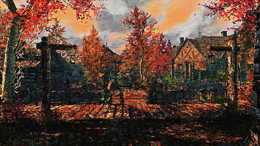 Medieval village - 02 Painting by AM FineArtPrints