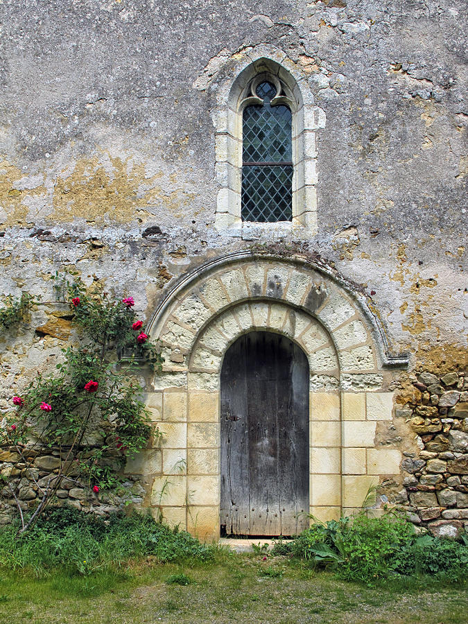 Rose Photograph - Medieval Window and Door by Dave Mills