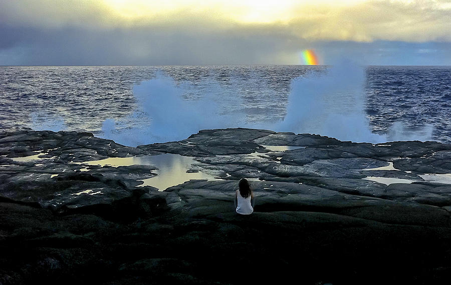 Meditating on A Rainbow Photograph by Venetia Featherstone-Witty