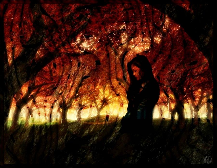 Meditative Autumn walk Digital Art by Gun Legler