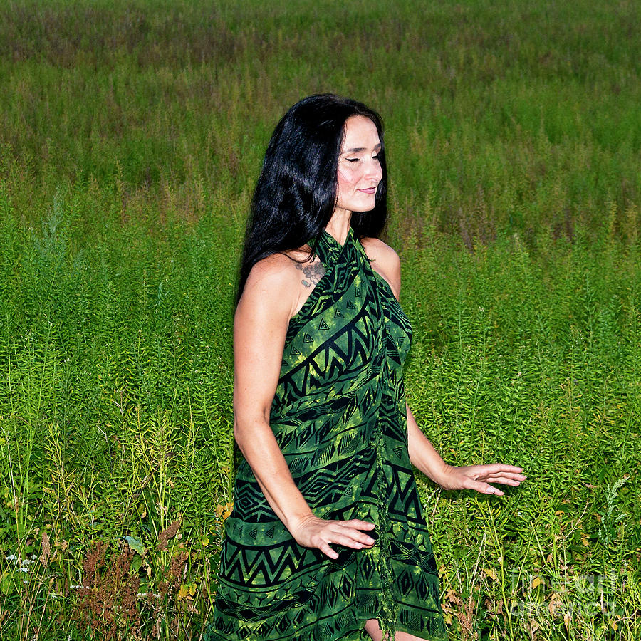 Meditative Dance in the GREEN Summer Field Photograph by Silva Wischeropp