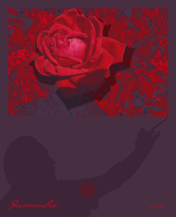 Meditative Rose. In Memory Of Salvador Dali. Digital Art