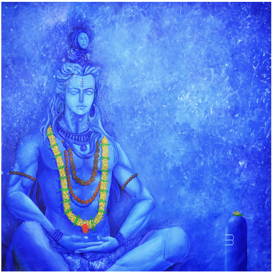 Meditation Painting - Meditative Shiva by Deepak Deshmukh