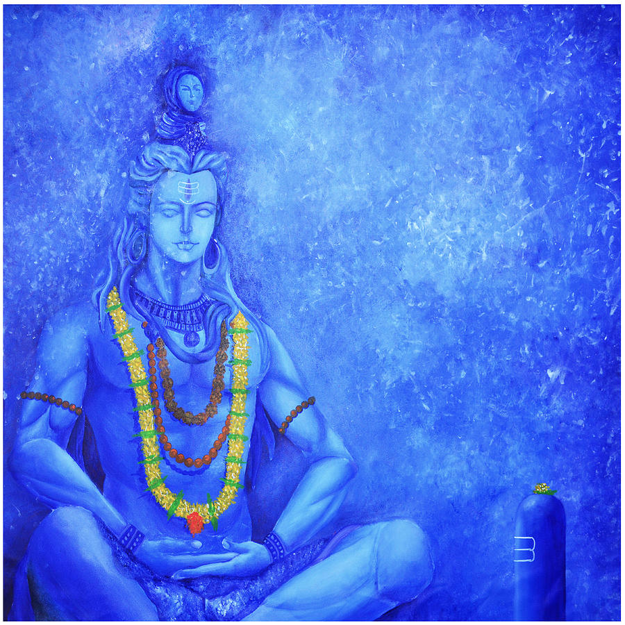 Meditative Shiva Painting by Deepak Deshmukh