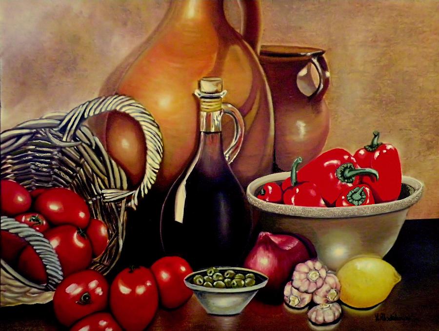 Mediterranean Appetite Painting by Victoria Rhodehouse